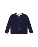 Cardigan - Mouton bleu Bébé à côtes
