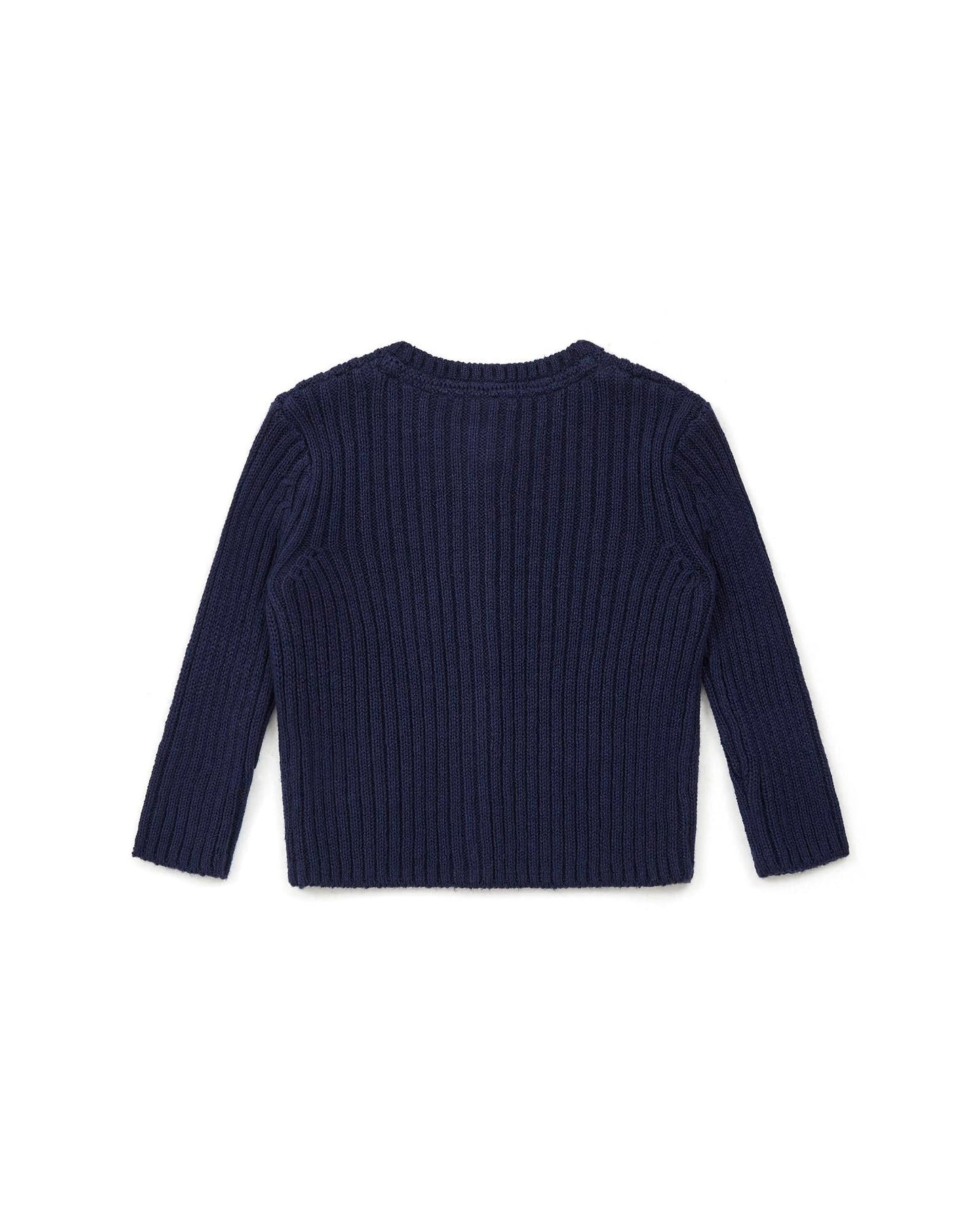 Cardigan - Sheep Blue Baby ribbed
