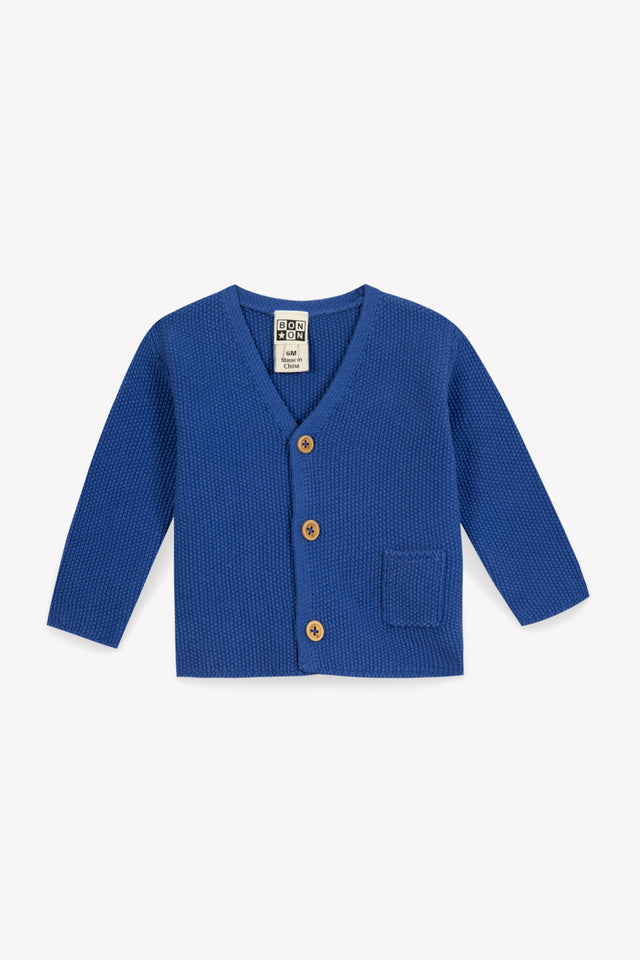 Cardigan - Toto Blue Baby Cotton point of rice - Image principale