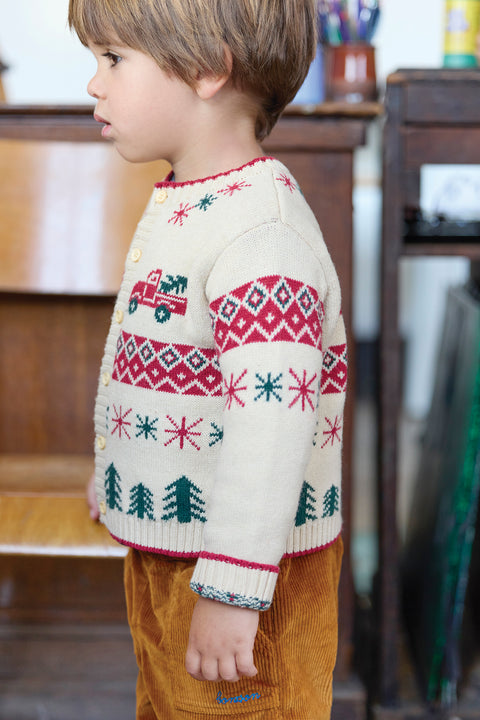 Cardigan - Joel jacquard beige - Image principale