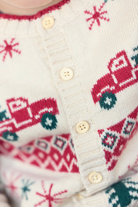 Cardigan - Joel jacquard beige - Image principale