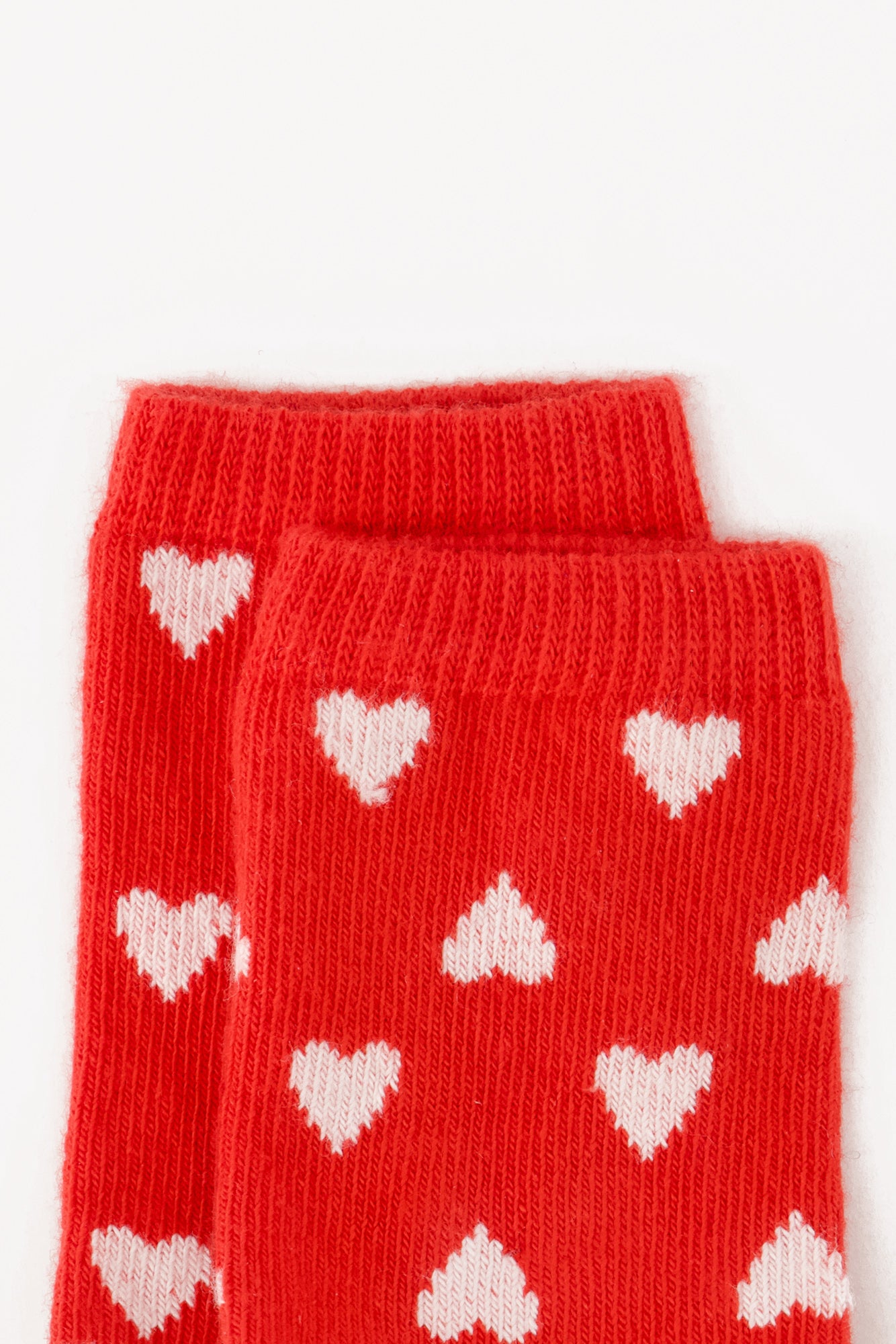 Lot 2 Chaussettes - rouges/roses Bébé jacquard coeur