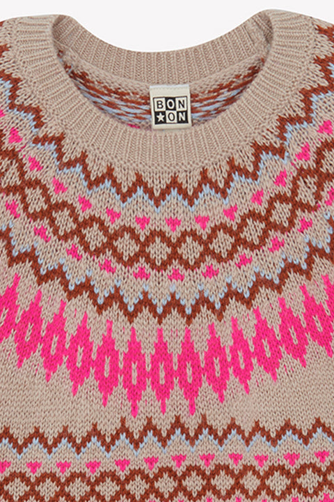 Robe - Jaelys jacquard trico rose - Image principale