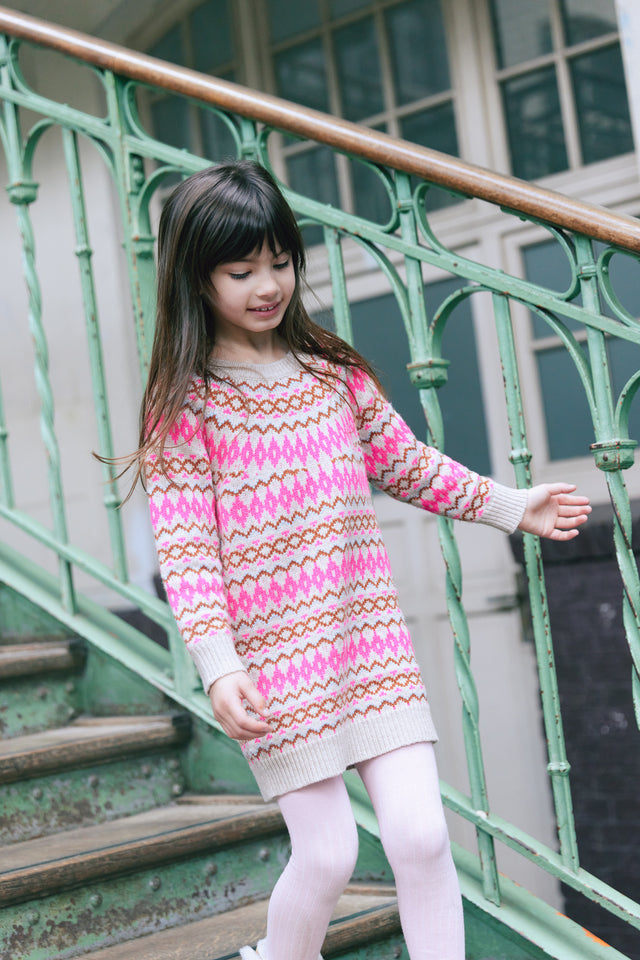 Robe - Jaelys jacquard trico rose - Image principale