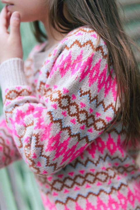 Robe - Jaelys jacquard trico rose - Image principale