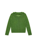 Cardigan - Corolle vert en tricot ajouré