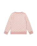 Sweater - checkerboard Pink in jacquard knitting