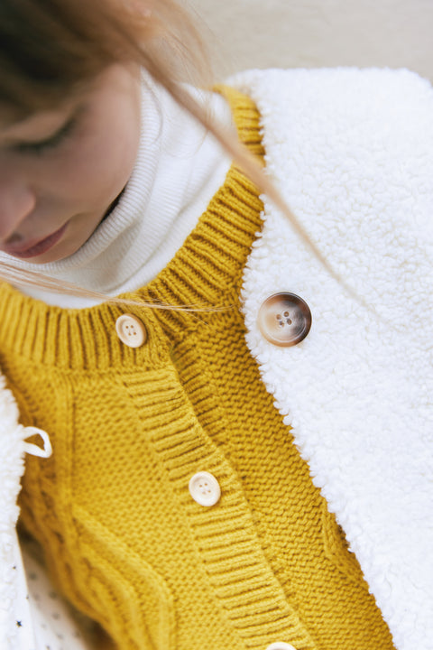 Cardigan - Bernard tricot torsadé jaune - Image principale