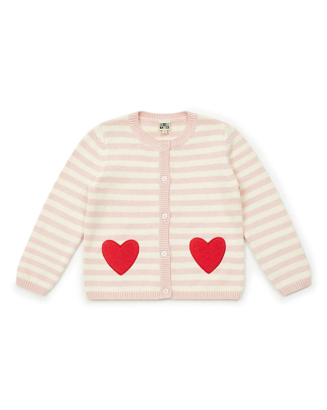 Cardigan - Madeleine Pink knitted Embroideredheart - Image principale