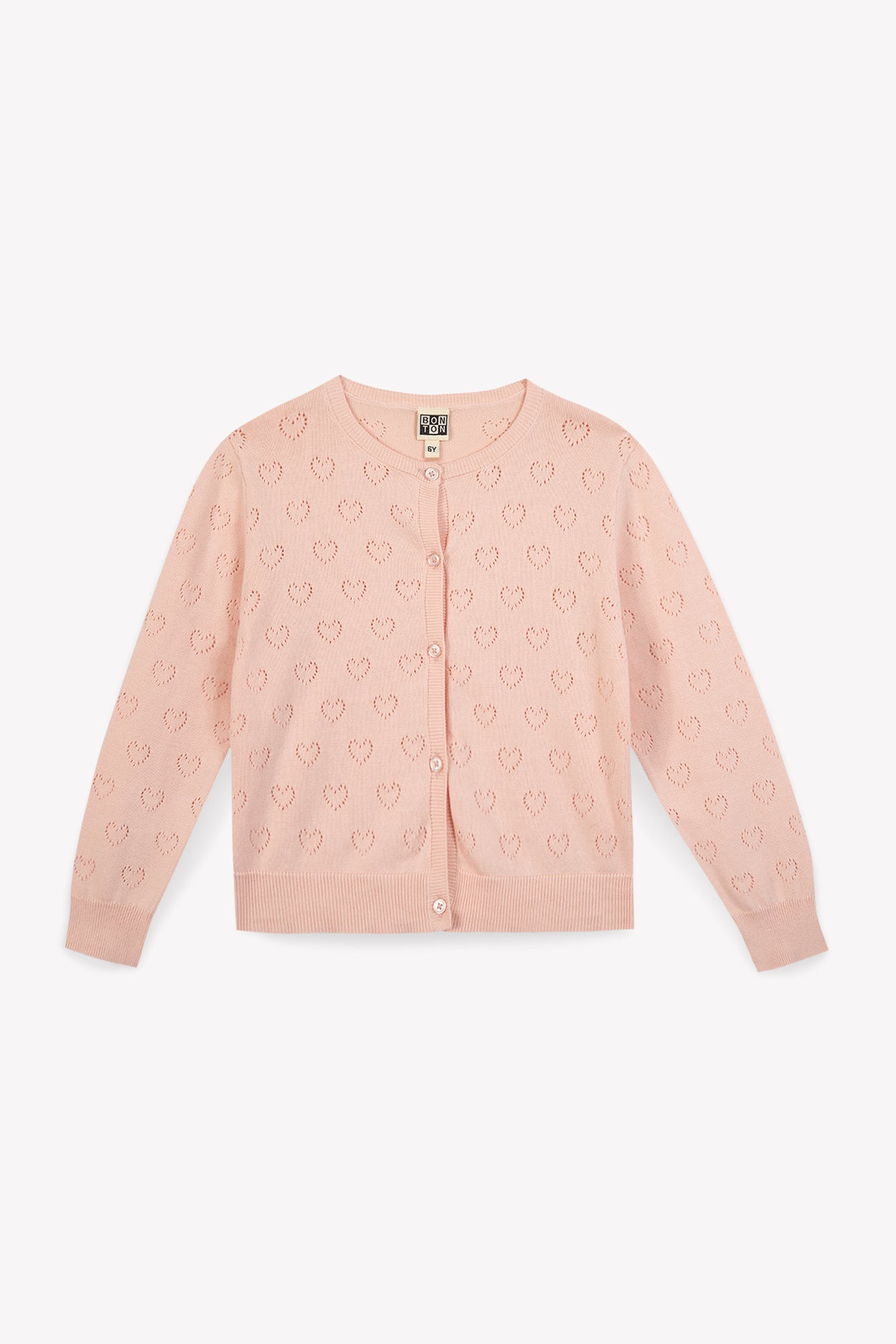 Cardigan - Lilou rose coton BCI pointelle