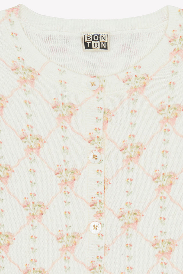 Cardigan - Lilou Pink organic cotton Print - Image alternative
