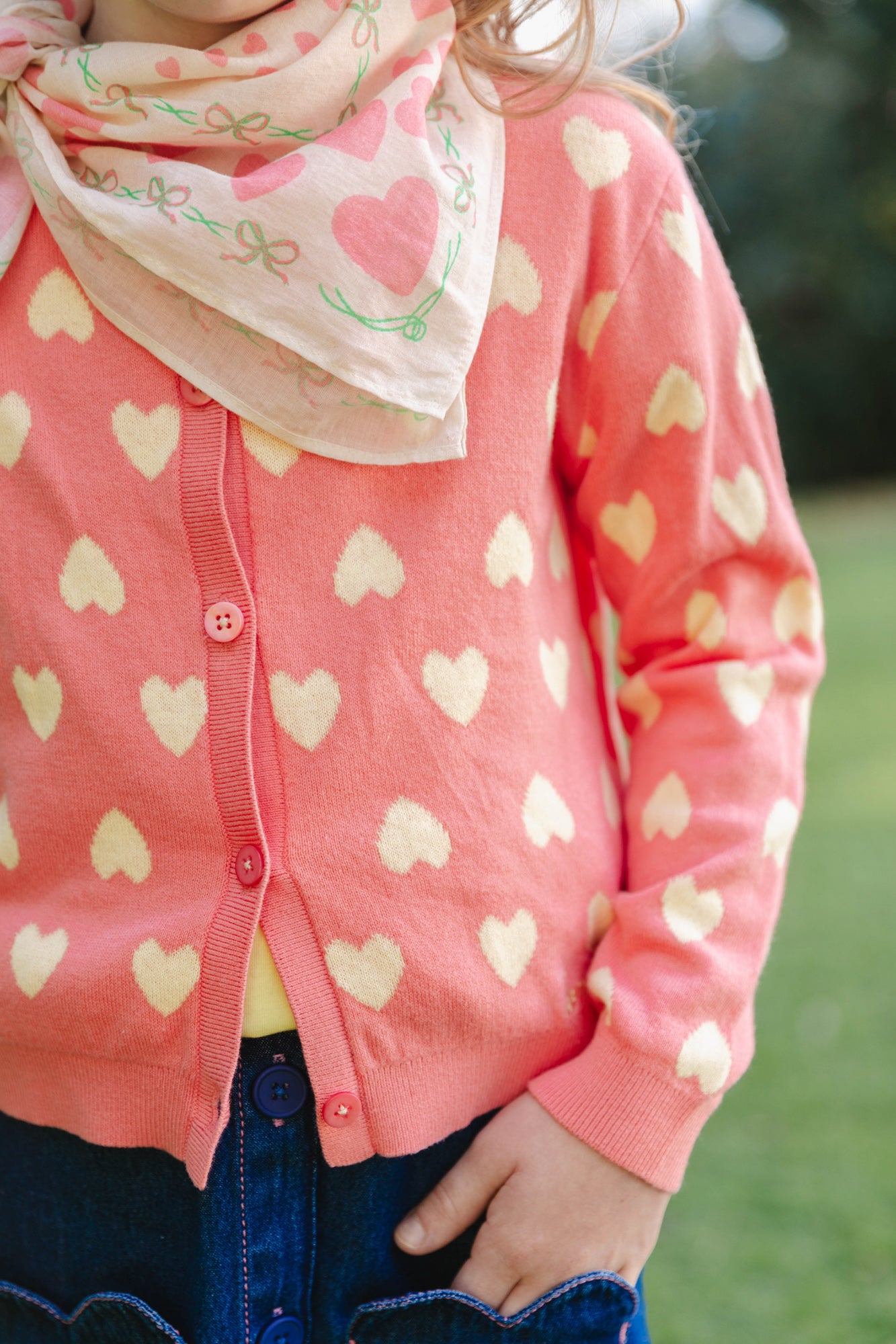 Cardigan - Lilou rose coton jacquard