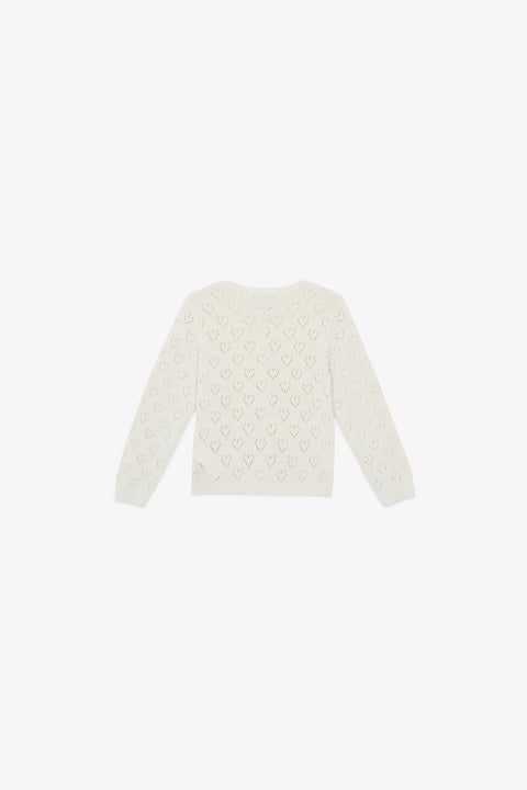 Cardigan - Lilou écru imprimé coeur - Image principale