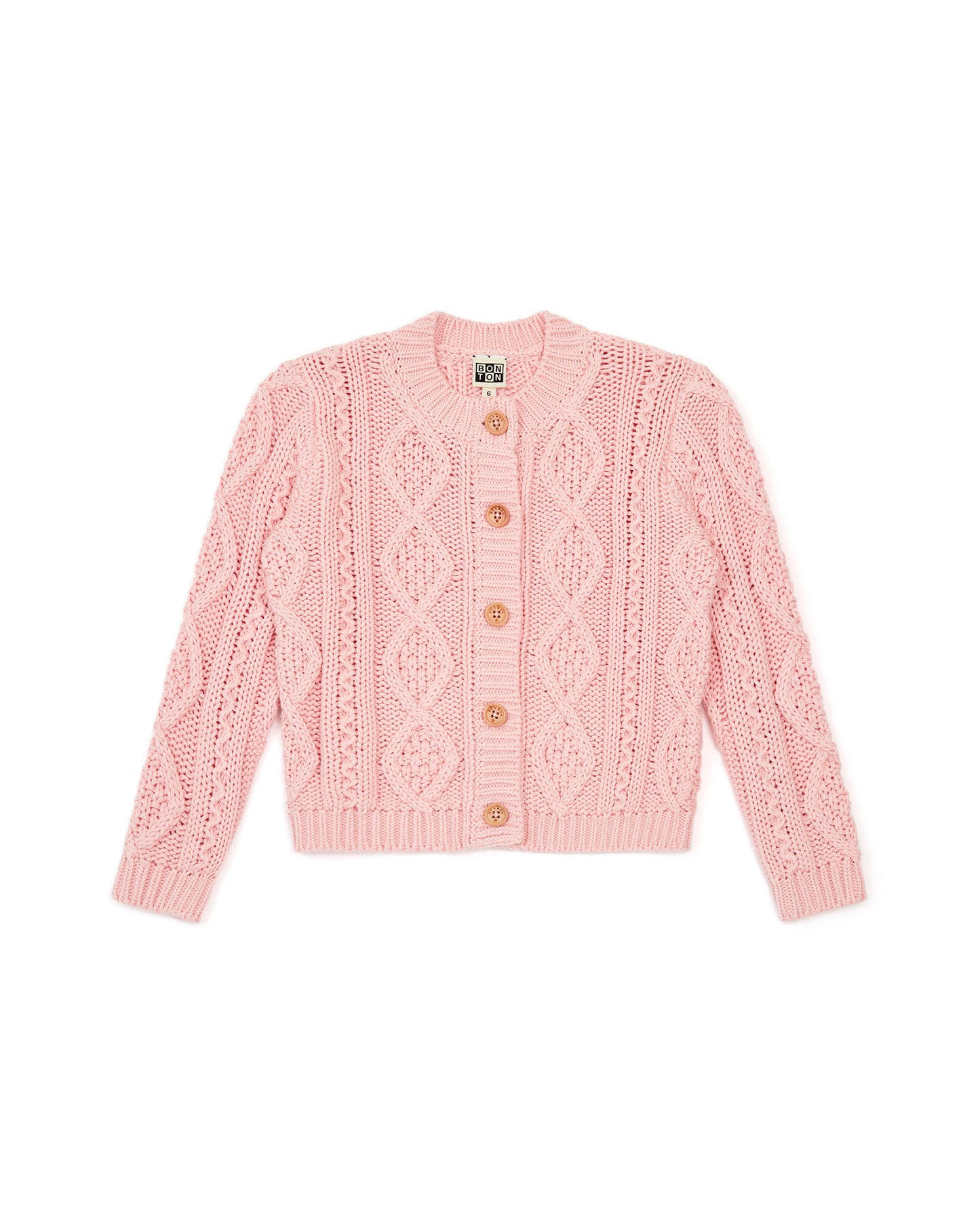 Cardigan - Tiffany rose coton maille ajourée