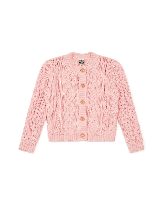 Cardigan - Tiffany Pink cotton Knitwearopenwork - Image principale