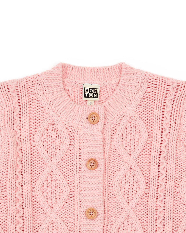 Cardigan - Tiffany rose coton maille ajourée - Image alternative