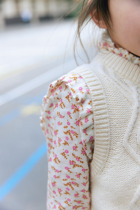 Blouse - Dory imprimé fleuri rose - Image principale