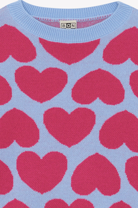 Pull - Lovely bleu coeur - Image principale