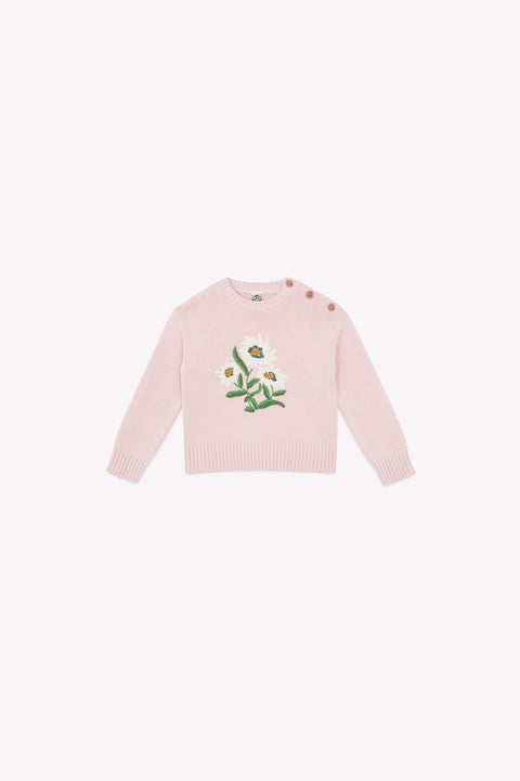 Pull - Misty rose broderie fleuri - Image principale