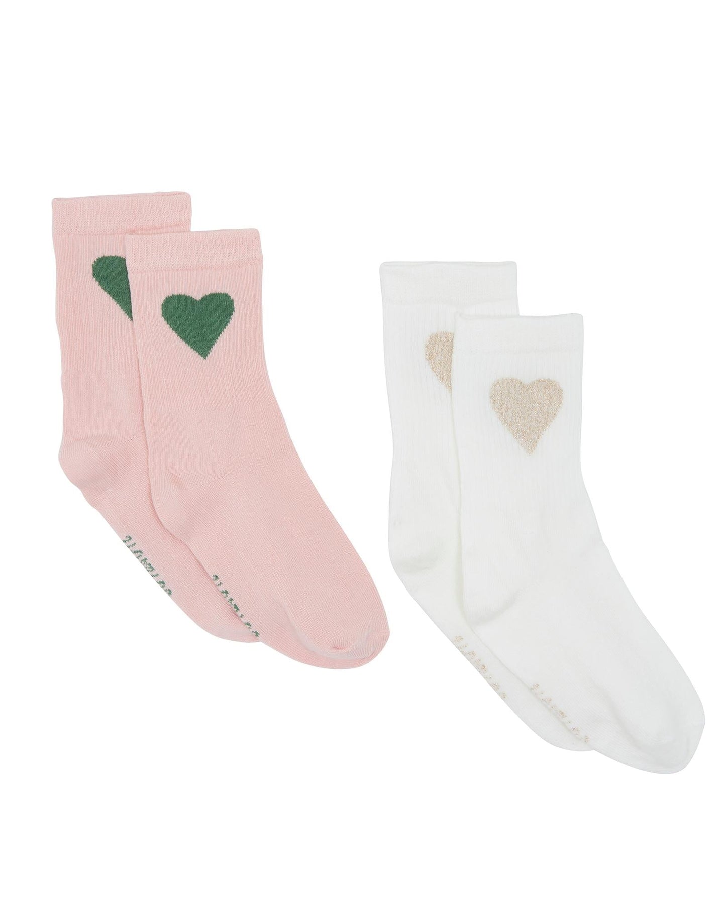 Chaussette - heart duo beige maille jacquard