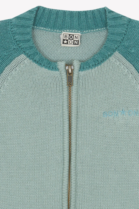 Cardigan - Teddy bonton vert clair - Image principale
