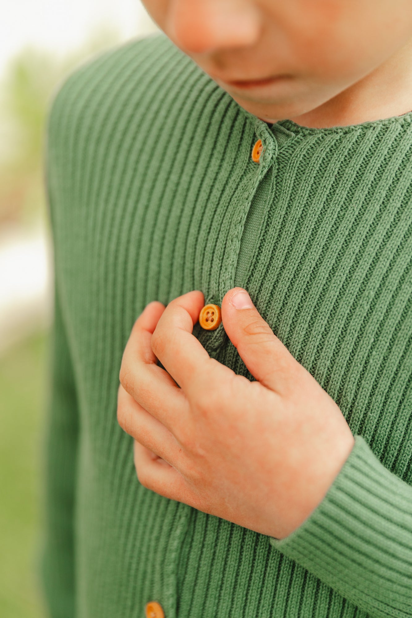 Cardigan - Sheep Green cotton