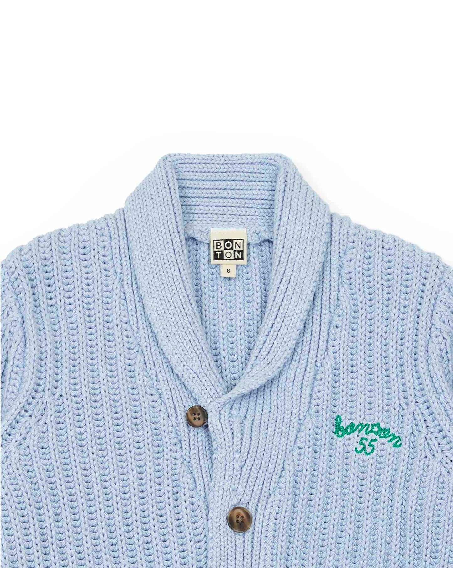 Cardigan - Hubert Blue cotton Shawl collar  authentic