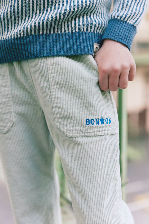 Pantalon - Batcha en velours vert clair - Image principale