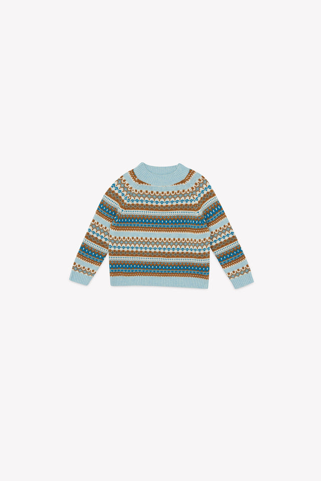 Pull - Joris jacquard aqua - Image principale