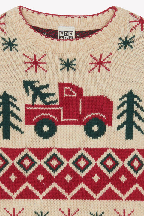 Pull - Joel jacquard beige - Image principale