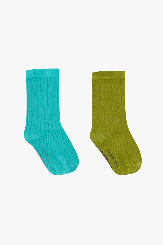 Lot de 2 chaussettes - Vert et Bleu - Image principale
