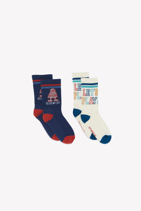 Lot de 2 chaussettes - Navy Bonton - Image principale