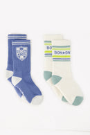 Lot - 2 Socks - Blue/beige sports