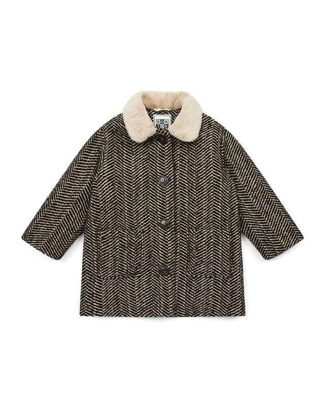 Coat - Daniel Chevron woolen - Image principale