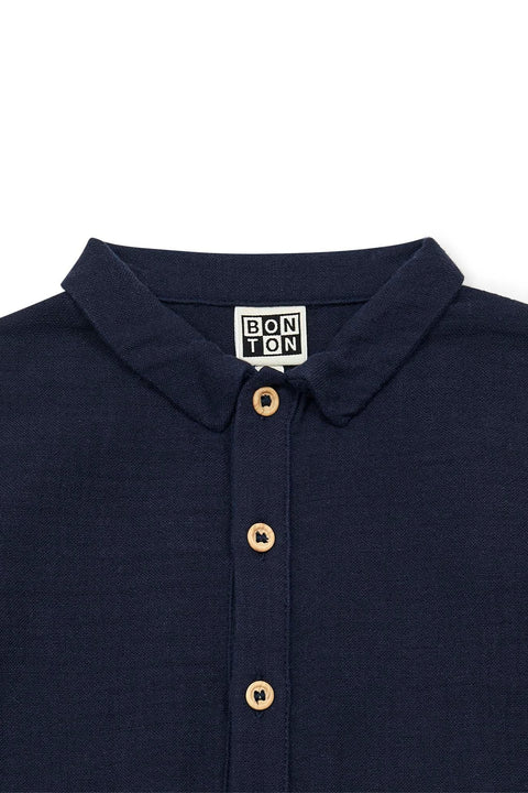 Jumpsuit - Baobab Blue Baby GOTS certified organic cotton gauze - Image principale