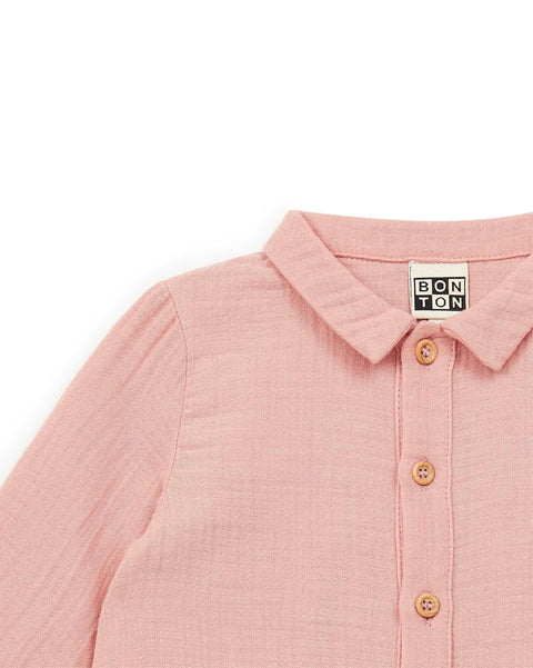 Combinaison - Baobab rose Bébé gaze de coton biologique certifié GOTS - Image principale