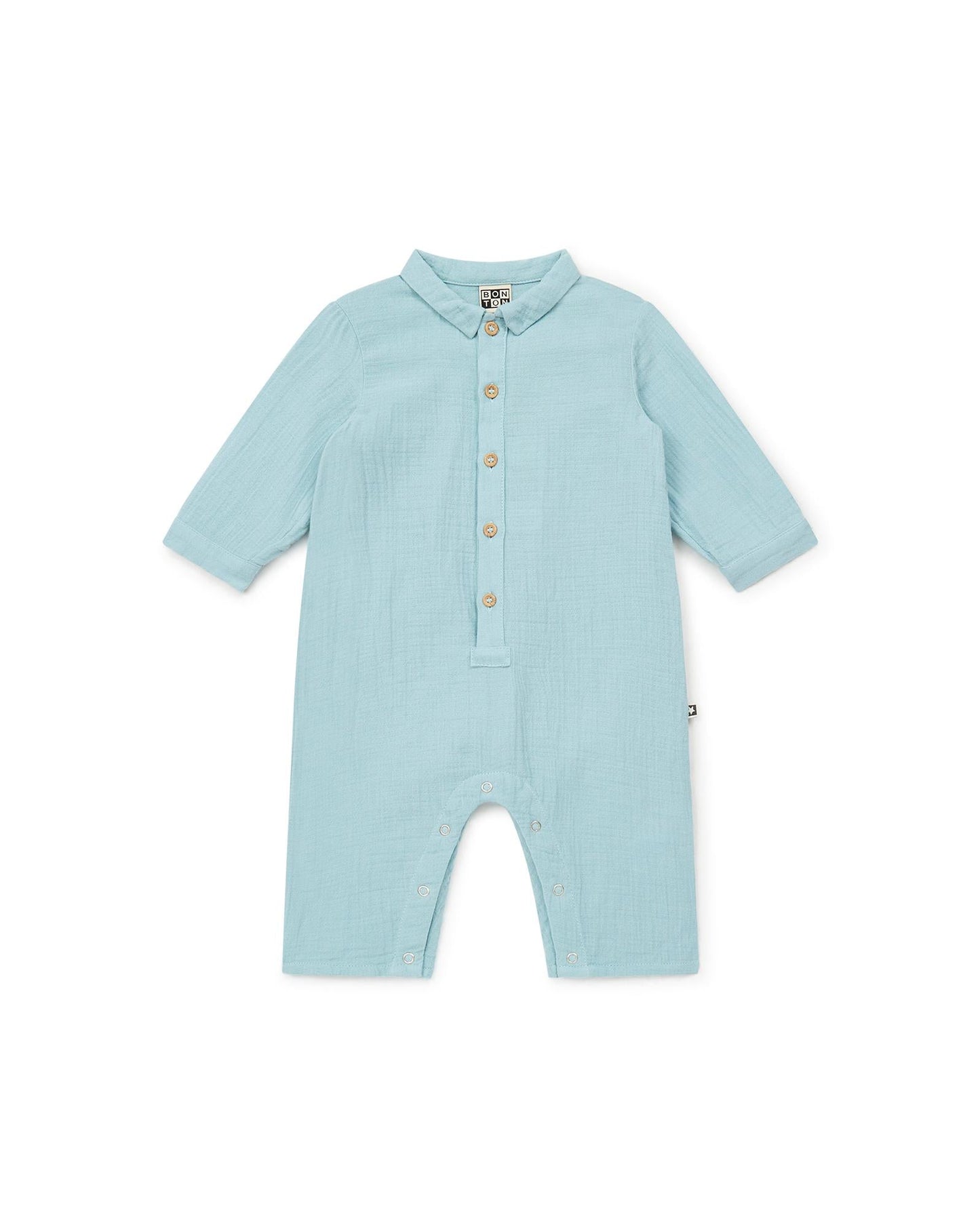 Jumpsuit - Baobab Blue Baby GOTS certified organic cotton gauze