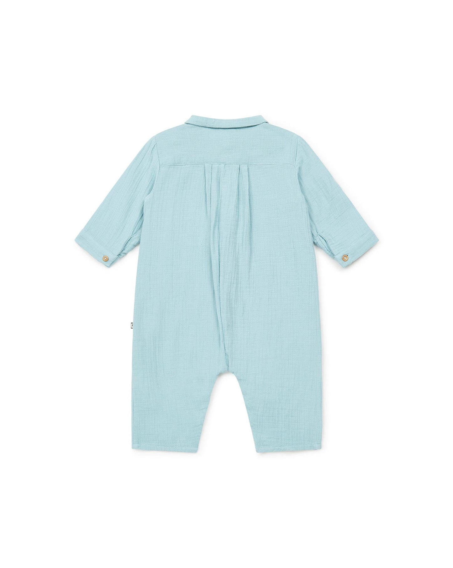 Jumpsuit - Baobab Blue Baby GOTS certified organic cotton gauze