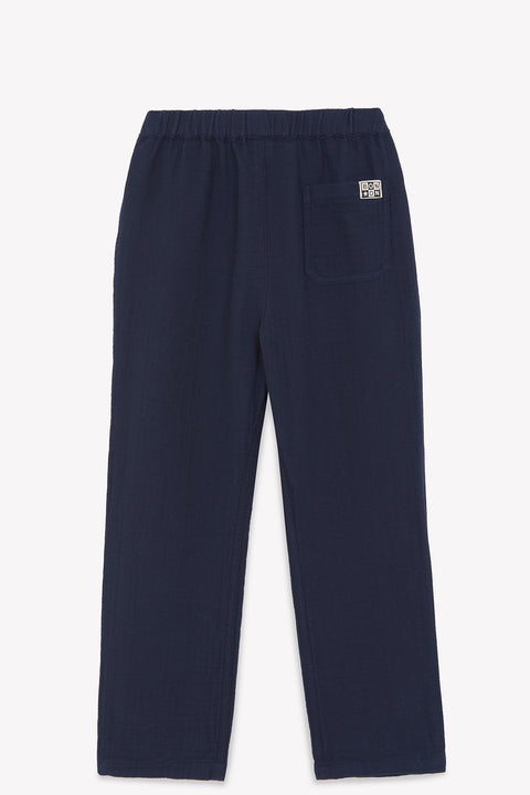 Pantalon - Batcha bleu gaze de coton biologique certifié GOTS - Image principale