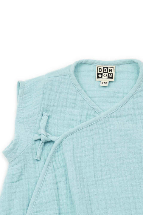 Combinaison - Igloo bleue Bébé gaze de coton biologique - Image principale