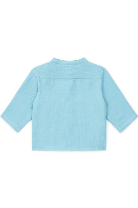 Chemise - Inter bleue Bébé en gaze 100% coton biologique certifié GOTS - Image principale