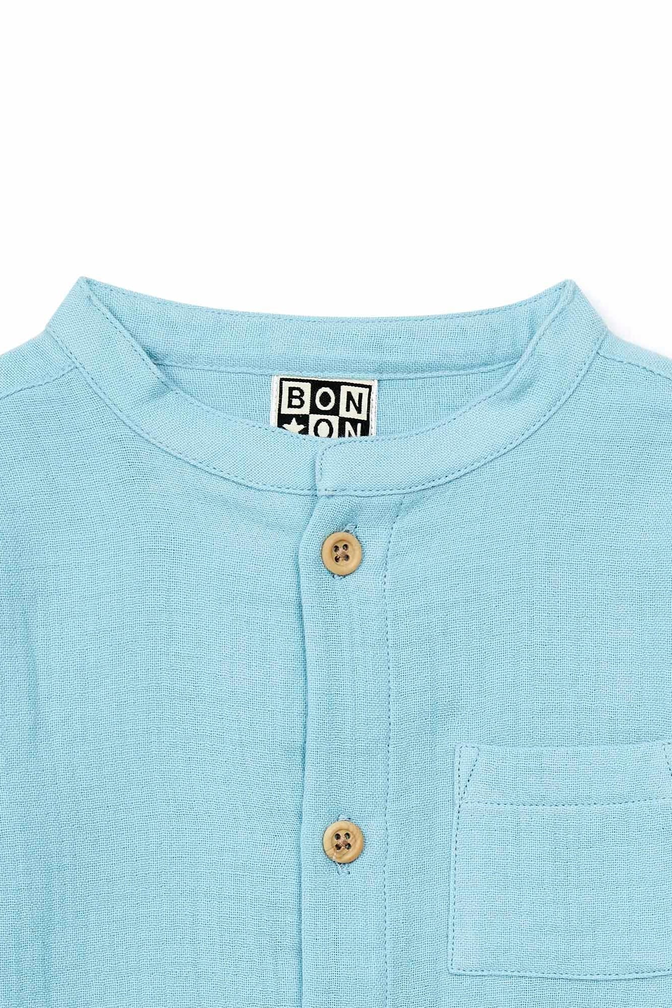 Shirt - Inter Bleue Baby In 100% organic cotton gauze certified GOTS