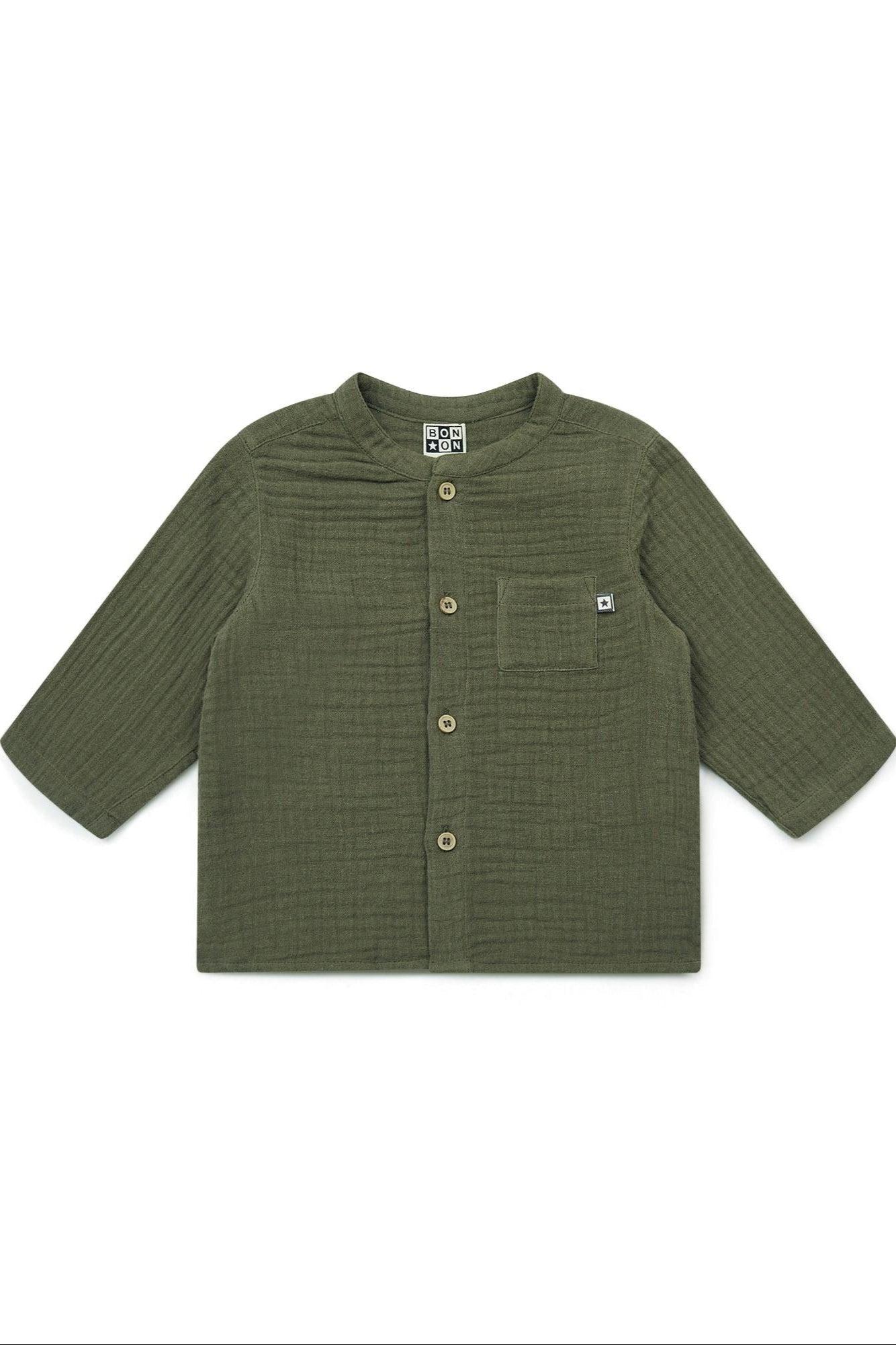 Chemise - Inter verte Bébé en gaze 100% coton biologique certifié GOTS