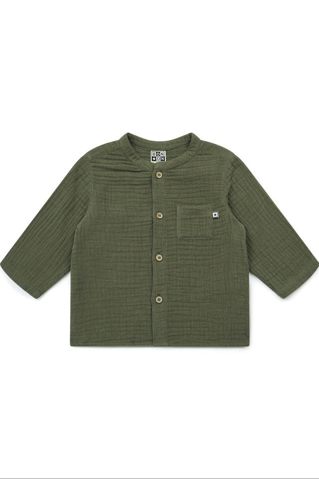 Chemise - Inter verte Bébé en gaze 100% coton biologique certifié GOTS - Image principale