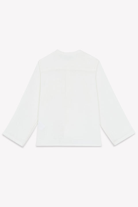 Chemise - Internet écru en gaze 100% coton biologique certifié GOTS - Image principale