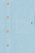 Shirt - Blue internet in 100% organic cotton gauze certified GOTS