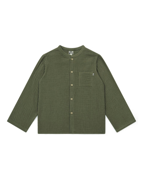 Chemise - Internet verte en gaze 100% coton biologique - Image principale