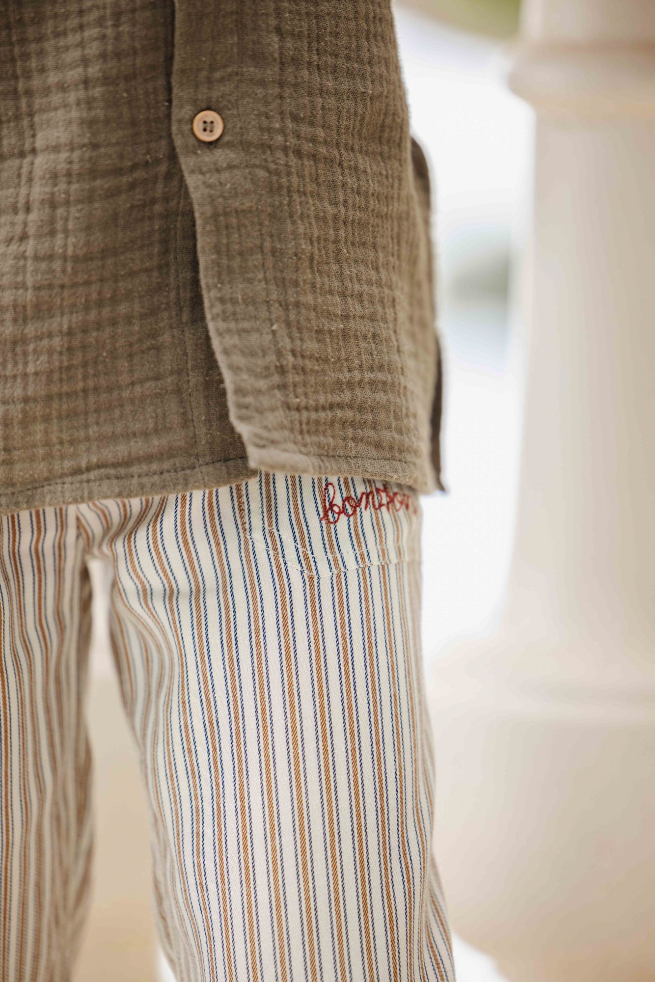 Trousers - ITCHA Brown striped viscose