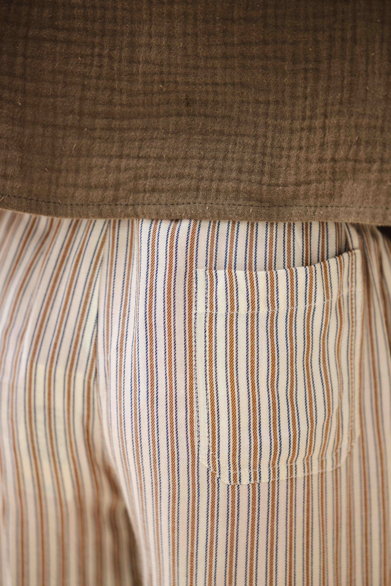 Trousers - ITCHA Brown striped viscose