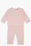 Outfit - of Newborn Pink Baby in cotton Cashmere